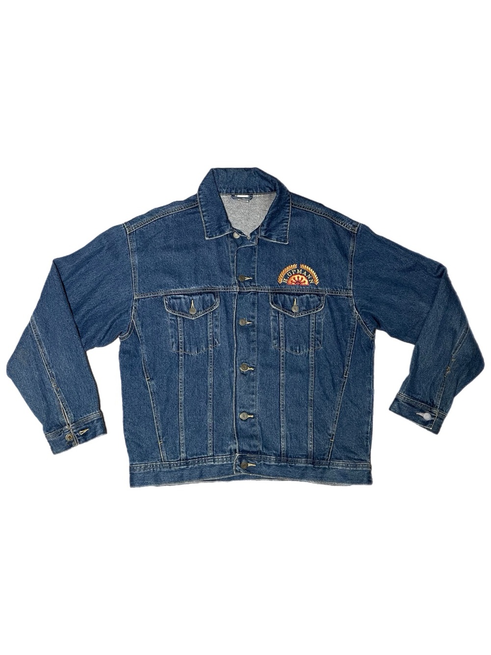 Mens Vintage 1995 H. Upmann Denim Embroidered Cigar Jacket - Picture 1 of 7